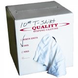Tee Shirt Cotton Rags Soft White Knit (10 lb. Box, Around 50 rags)