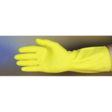 Latex Flock Lined Yellow Gloves SIZE LARGE (15 mil, 12 Pairs)