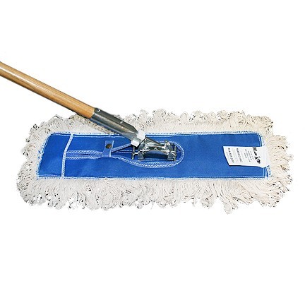 box #2 metal dust mop frame 24 x 3 with cotton dust mop 