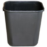 Continental 2818BL BLACK 28 Quart Commercial Plastic Trash Can Wastebaskets