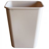 Continental 4114BE BEIGE 41 Quart Commercial Plastic Trash Can Wastebaskets