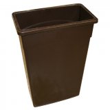 Continental 8323BNVL Brown Wall Hugger Trash Can Waste Receptacle