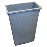 Continental 8323GYVL Gray Wall Hugger Trash Can Waste Receptacle
