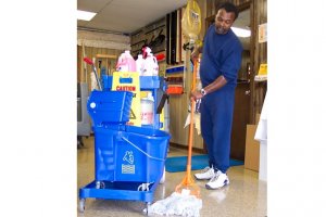 Janitor and Maid Cart for Mops and Cleaning Tools (184BL Continental)