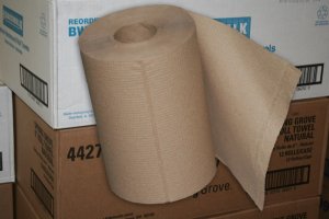 8" Brown Hardwound Kraft Roll Hand Towels (12 rolls/350' per roll)