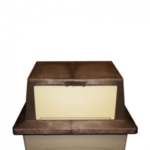 Dome Push Front Lid for Wall Hugger Trash Can BEIGE/BROWN by Continental
