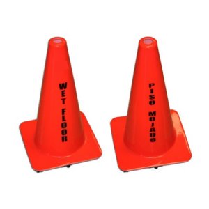 Wet Floor Caution Cone Heavy Vinyl Plastic With Weighted Base