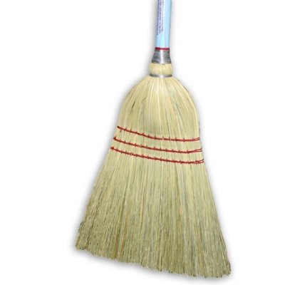 Kitchen Wire Bound 24lb Corn Stick Broom (12 BROOM BUNDLE)