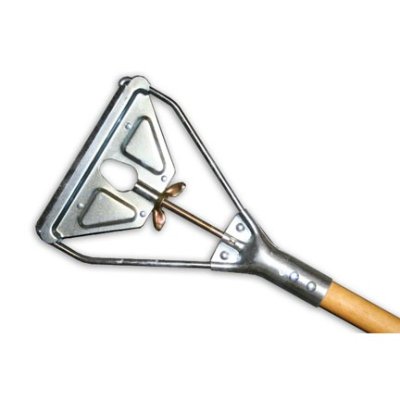 62" Economy Wood Speed Change Janitor Mop Handle With Steel Mop Frame