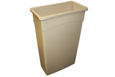 Continental 8323BEVL Beige Wall Hugger Trash Can Waste Receptacle