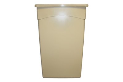 Continental 8323BEVL Beige Wall Hugger Trash Can Waste Receptacle