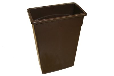 Continental 8323BNVL Brown Wall Hugger Trash Can Waste Receptacle