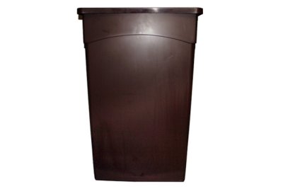 Continental 8323BNVL Brown Wall Hugger Trash Can Waste Receptacle