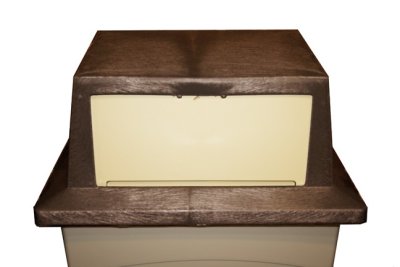 Continental 8323BNVL Brown Wall Hugger Trash Can Waste Receptacle