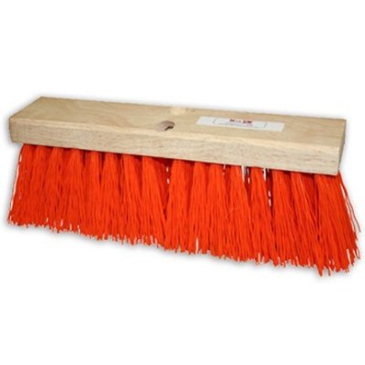 16" Bronco Stiff Poly Street Broom on Hardwood Block (16"L x 3.5"W)