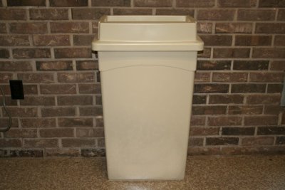 Continental 8323BNVL Brown Wall Hugger Trash Can Waste Receptacle