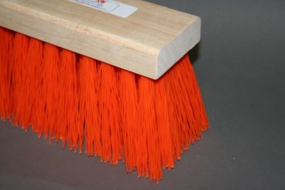 16" Bronco Stiff Poly Street Broom on Hardwood Block (16"L x 3.5"W)