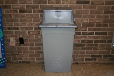 Continental 8323BEVL Beige Wall Hugger Trash Can Waste Receptacle