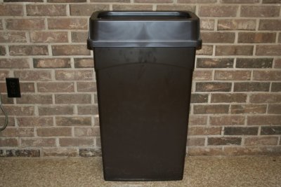 Continental 8323BNVL Brown Wall Hugger Trash Can Waste Receptacle